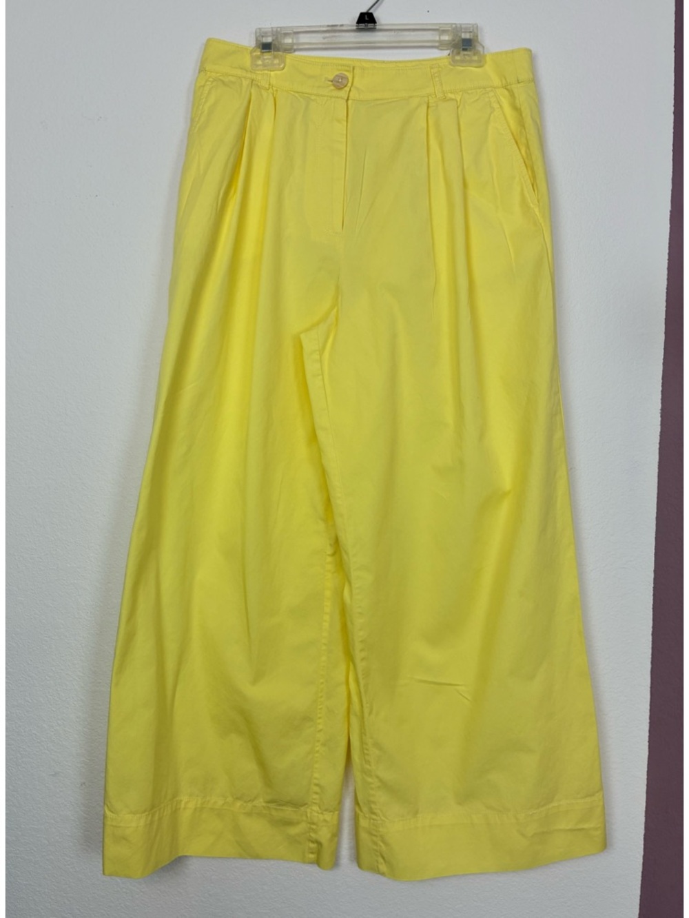 LOFT Super Wide Bell Leg Lemon Yellow Tailored Pants hard to find